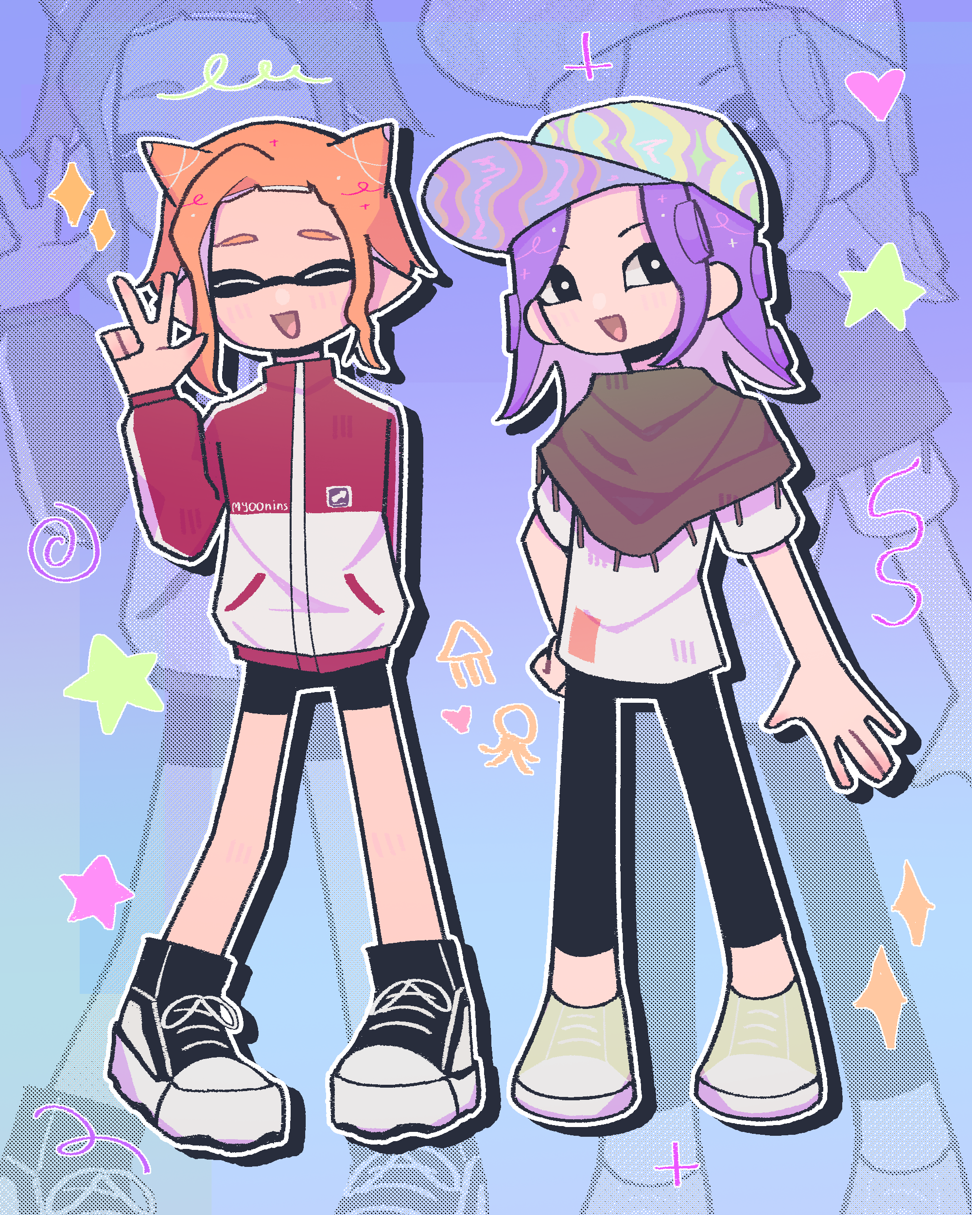 comm for my friend adam, our splatoon 3 avatars